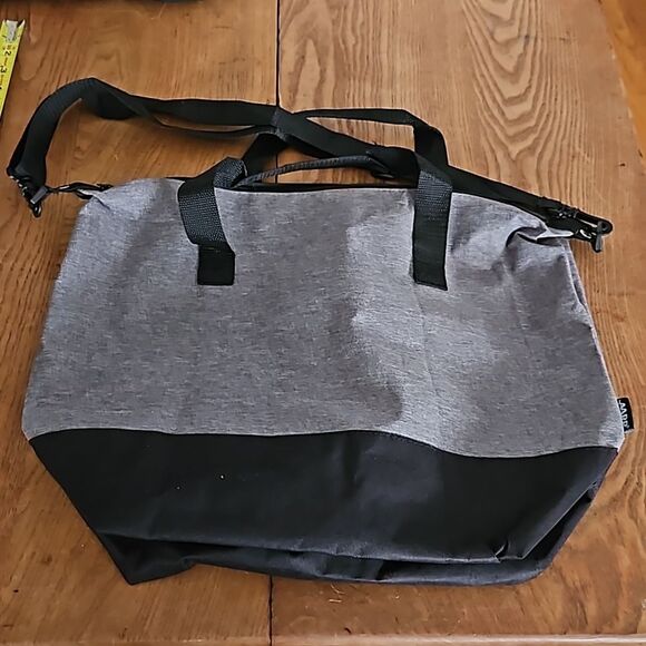 AARP Grey Black Zippered Tote Bag Removable Adjustable straps 19 x 15 - Picture 2 of 10